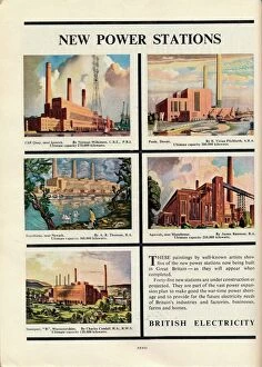 Facade Gallery: New Power Stations, advert for British Electricity, 1951. Artist: Norman Wilkinson