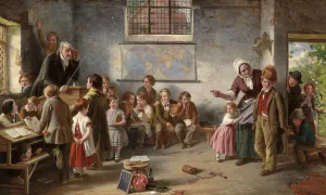 Schoolmistress Prints: The new pupil, 1854