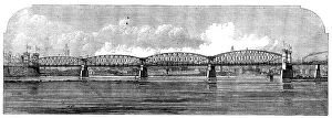 Civil Engineering Collection: New railway-bridge over the Rhine, near Mayence, 1862. Creator: Unknown