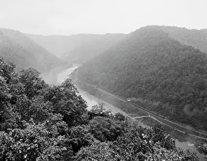 Canyon Prints: New River canyon, east from Fayette, W. Va. c.between 1910 and 1920. Creator: Unknown