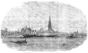 River Scheldt Prints: New Route to Belgium - The Aquila Steam-ship leaving Antwerp