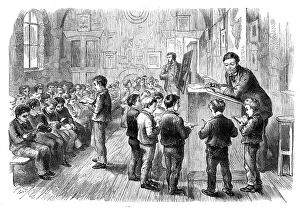 Learning Prints: New school-room, Boys Home, Regent's Park-Road, 1870. Creator: Unknown
