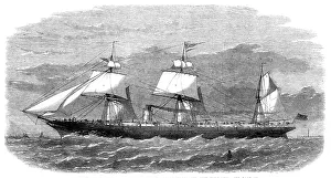 Mail Steamer Prints: The new screw steam-ship Cuba, of the Cunard Liverpool and New York Line