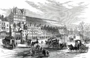 Joseph William Bazalgette Prints: The New Street on the site of Northumberland House: view from Charing-Cross