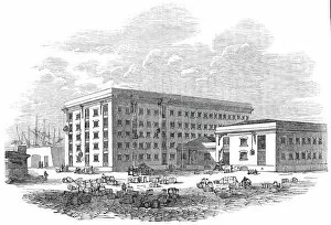 Storage Gallery: The new tea warehouses, London Docks, 1845. Creator: Unknown