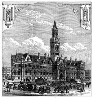 Town Hall Prints: The new Townhall, Bradford, 1873. Creator: Unknown