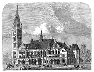 Clock Tower Prints: The new townhall, Rochdale, 1871. Creator: Unknown