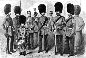 Busbies Prints: New Uniform of the Coldstream Guards, 1856. Creator: Unknown