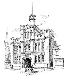 Soup Kitchen Prints: The new Volunteer Drill Hall, Lincoln, 1890. Creator: Carl Hentschel