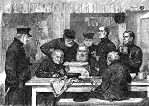 New wars and old warriors: a sketch in Chelsea Hospital, 1871. Creator: Joseph Swain