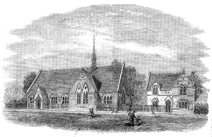 Wesleyan Prints: New Wesleyan schools at Blackburn, Lancashire, 1862. Creator: Unknown