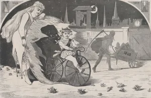 Harpers Weekly Prints: The New Year - 1869 - Drawn by Winslow Homer (Harpers Weekly, Vol
