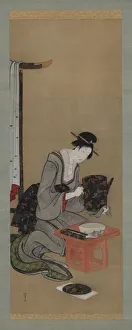 Good Fortune Prints: New Year Custom: Makeup on the New Year Morning, Edo period, ca. 1806-1811