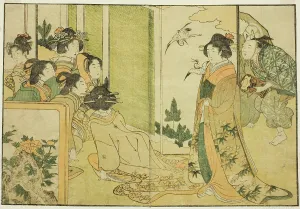 Double Page Prints: New Year Manzai Performance at a Feudal Lord's Mansion