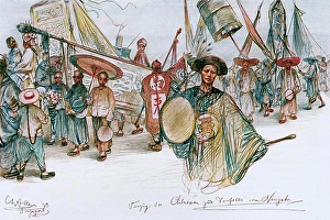 Float Prints: New Year parade, Singapore, 1898. Creator: Christian Wilhelm Allers