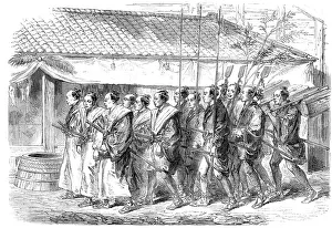 New Year Prints: New-Year's Day in Japan - Japanese officers going to pay visits of congratulation