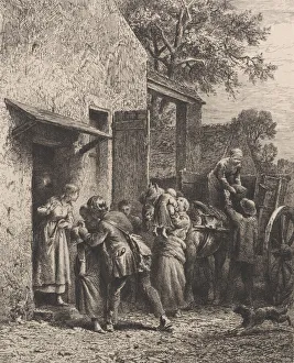 Jacque Prints: New Years Day Morning, 1865. Creator: Charles Emile Jacque