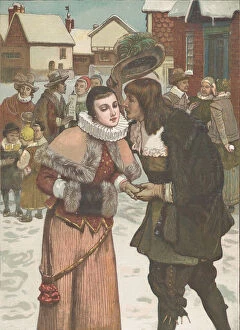 Greeting Gallery: New Years Day in Old New York, from 'The Graphic'Christmas Number, December