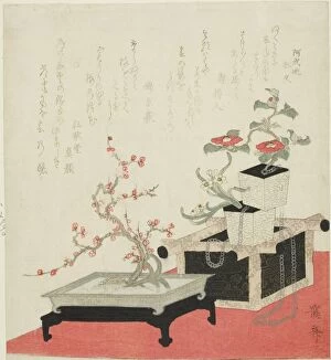 Potted Plants Gallery: New Years Flower Arrangement, Japan, c. 1820s. Creator: Ikeda Eisen