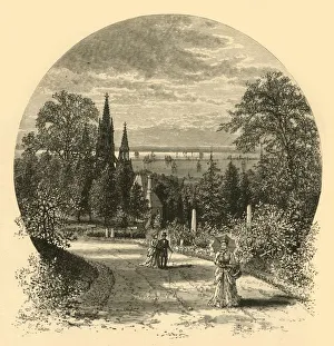 Brooklyn Collection: New-York Bay, from Greenwood Cemetery, 1874. Creator: William Hamilton Gibson