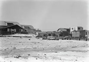 Beach Hut Prints: New York City views, Long Beach, 1927 Creator: Arnold Genthe