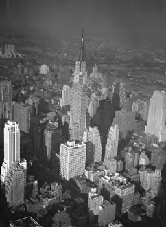 Skyscraper Prints: New York City views, skyline, between 1931 and 1938. Creator: Arnold Genthe
