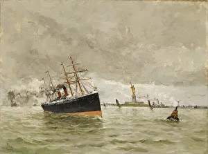 Academic Collection: New York: Entering the Harbor, 1887. Creator: Frank Myers Boggs