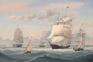 Lane Fitz Henry Prints: New York Harbor, 1852. Creator: Fitz Hugh Lane