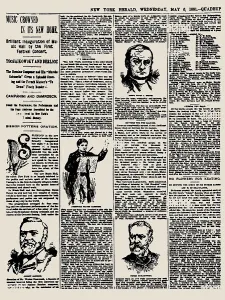 New York Herald, 6th May, 1891: Tchaikovsky inaugural concert at Carnegie Hall, 1891. Creator: Historic Object
