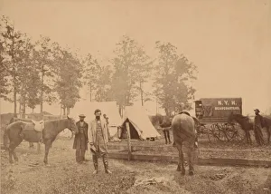 Campsite Prints: New York Herald Correspondents in Field, 1862. Creator: Unknown