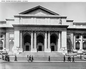 Nypl Prints: The New York Public Library, entrance, c