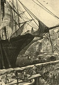 Docks Prints: A New-York River-Front, 1874. Creator: William James Palmer