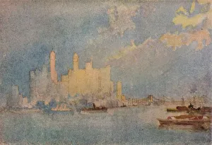 William Monk Prints: New York From The Sound, c1913. Artist: William Monk