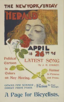 Sniffing Prints: The New York Sunday herald. April 26th 1896. c1896. Creator: Charles Hubbard Wright