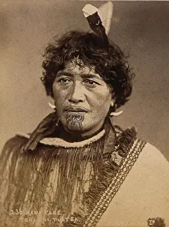 Chief Prints: New Zealand: a Maori chief, 19th century. Creator: Pulman Photo