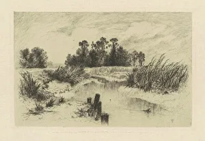 Newark Prints: In the Newark Meadows, 1879. Creator: Thomas Moran