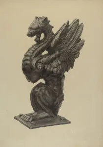 Grubstein Milton Prints: Newel Figure, c. 1939. Creator: Milton Grubstein