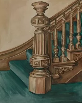 Stairway Collection: Newel Post, c. 1936. Creator: Natalie Simon