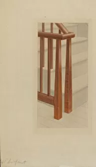 Stairway Gallery: Newel Post, c. 1937. Creator: Alfred H. Smith