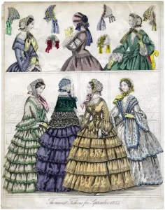 Flounced Skirt Prints: The newest fashion for September, 1854