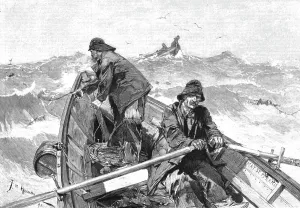 Newfoundland Prints: The Newfoundland Cod Fishery; Fishing for Cod from a Doris or Flat-Bottomed Boat