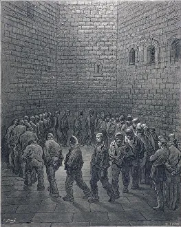 Newgate-Exercise Yard, 1872. Artist: Heliodore Joseph Pisan