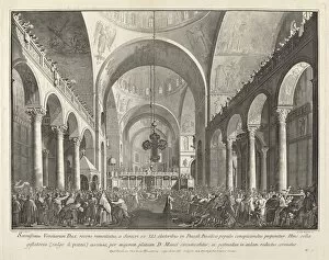 Brostoloni Giovanni Battista Collection: The Newly Elected Doge Presented to the People in San Marco, 1763 / 1766