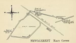 Sepia Collection: Newmarket Race Course, 1940