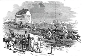 Racetrack Prints: Newmarket Races - the Cambridgeshire Stakes, 1845. Creator: Unknown