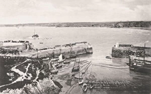 Images Dated 15th April 2008: Newquay harbour, Newquay, Cornwall, 1908