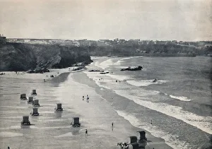 Bathing Machine Prints: Newquay - A Quiet Bathing-Place, 1895