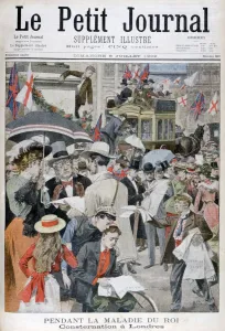 News of king Edwards VIIs illness in London, 1902 News of king Edwards VIIs illness in London, 1902