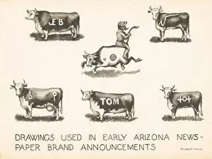 Newspaper Brand Announcements, c. 1942. Creator: Elizabeth Johnson