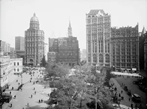 Office Building Prints: Newspaper Row, [Park Row], New York, c1905. Creator: Unknown